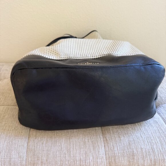 Cole Haan Perforated Bucket Bag - Black & White - Picture 5 of 8